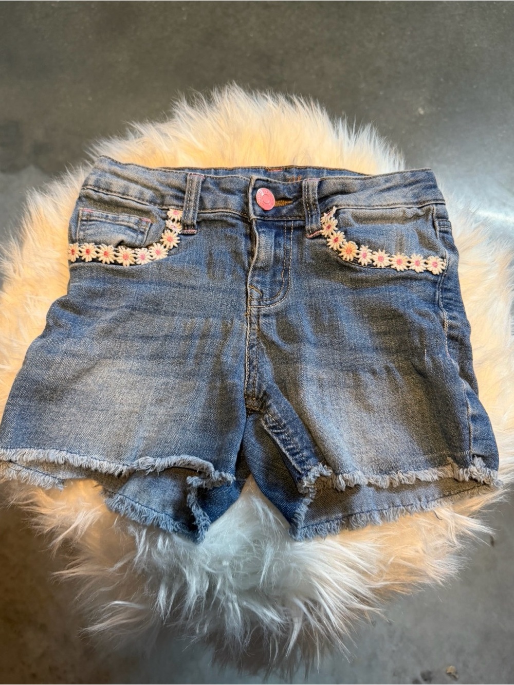 Vigoss Blue Denim Shorts with Daisy Trim